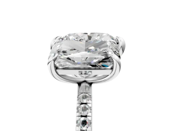 Radiant and Heart Toi Moi Ring with Prong Setting and Pave Band Silver