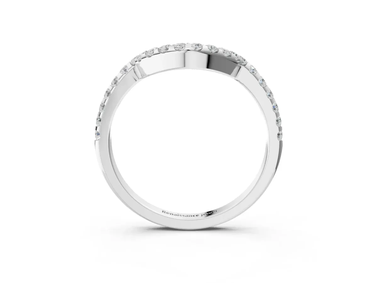 Round Diamond Pavé Curved Eternity Band Platinum