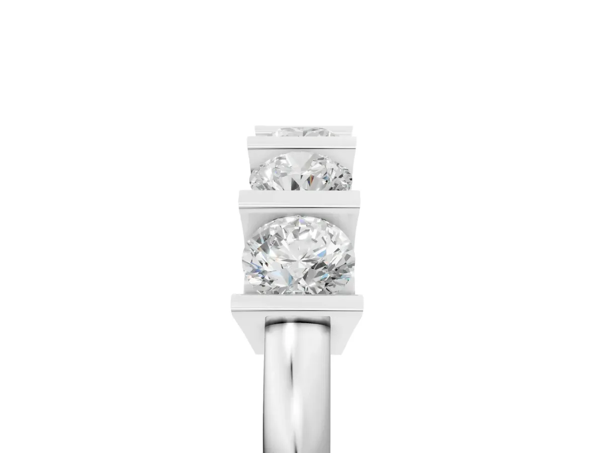 Channel-Set Round Diamond Five-Stone Band Silver