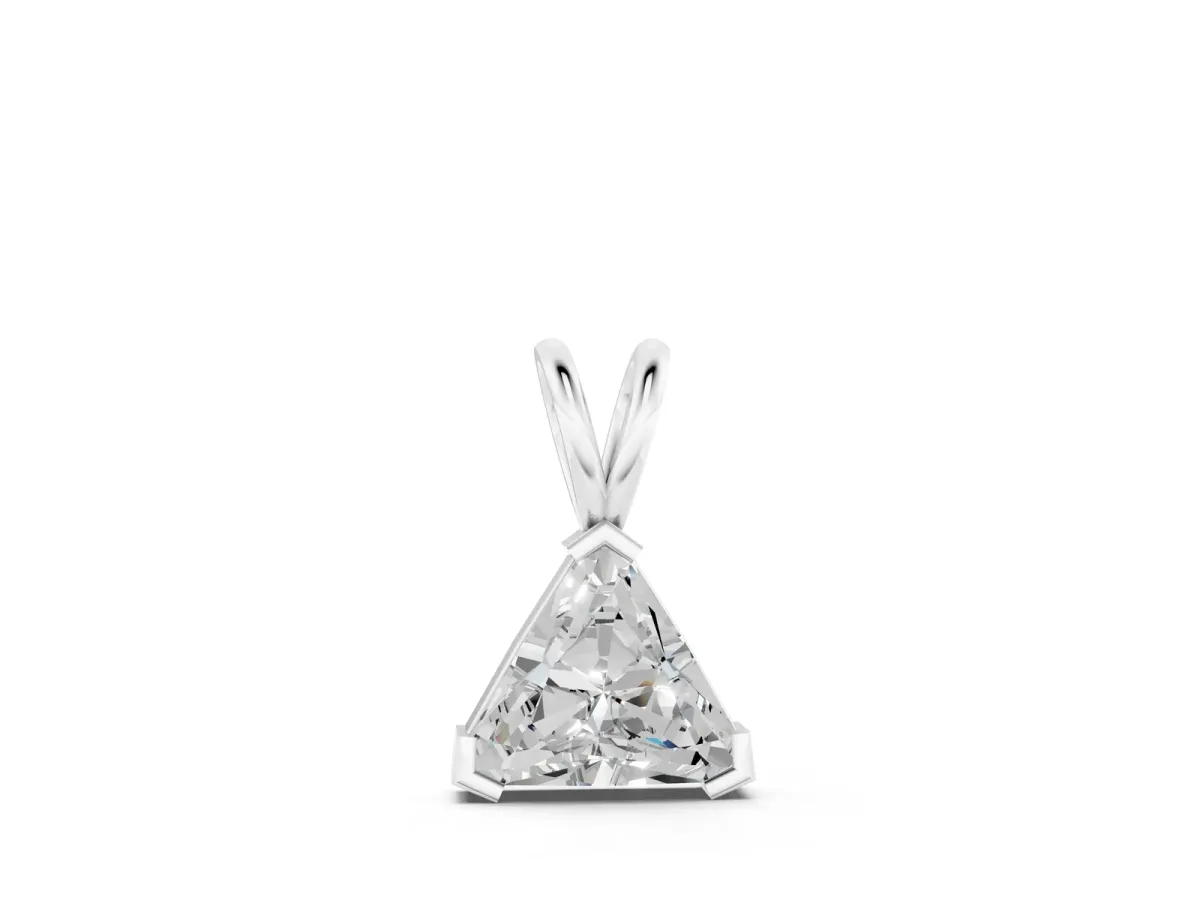 Bezel-Set trilliant Diamond Pendant Silver