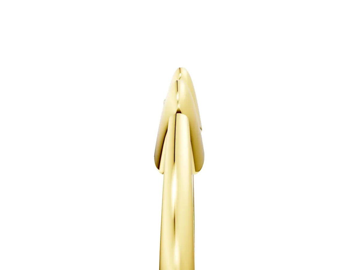 Bamboo-Inspired Plain Metal Band Yellow gold