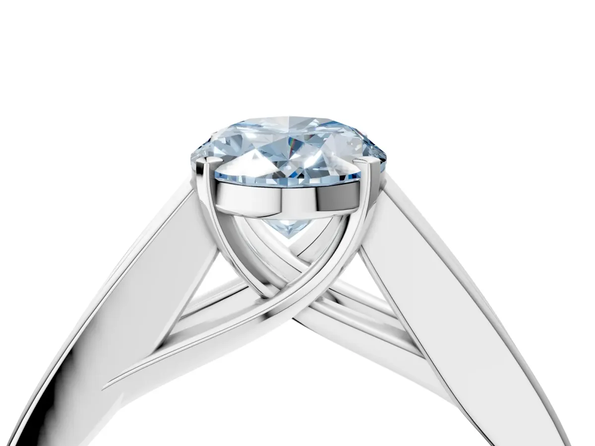 Fancy Blue Oval Cut Cut Channel Set Solitaire Ring with Four-Prong Setting Silver