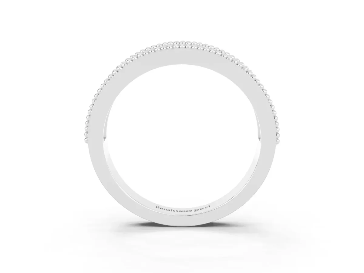 Round Blue Sapphire Twist Milgrain Band with Bezel Setting Platinum