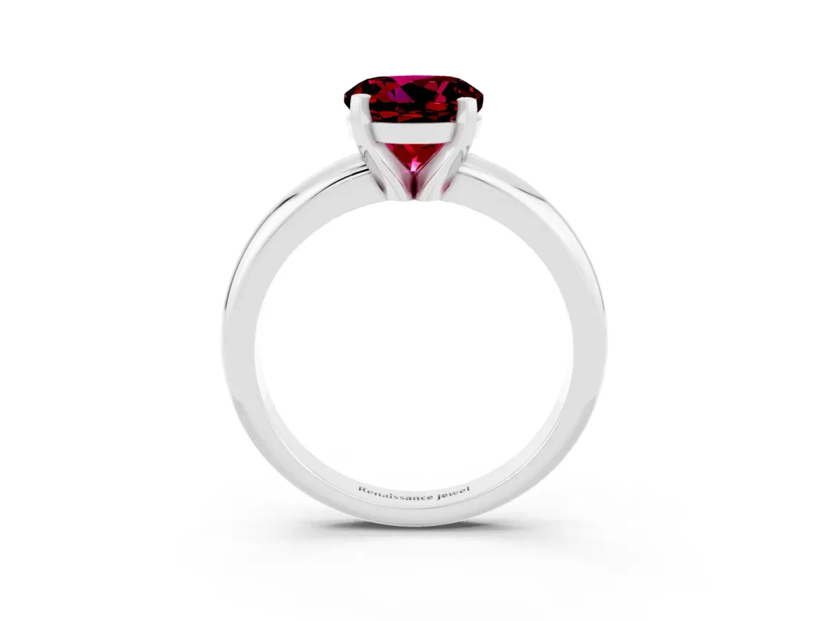 Pavé Round Ruby Twist Band Silver