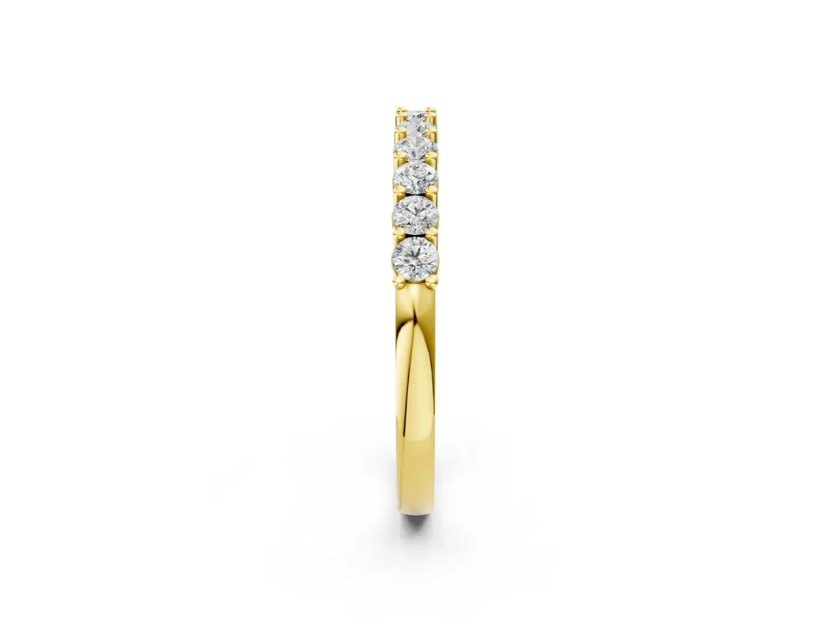 Round Diamond Pavé Half-Eternity Band Yellow gold