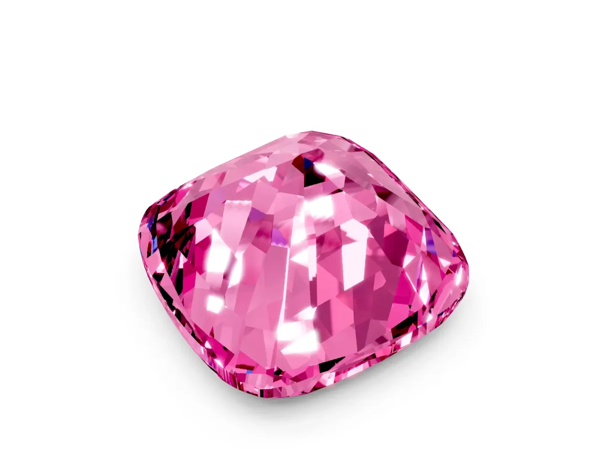 Cushion Cut Pink Sapphire Scattered Round Accent Ring with Prong Setting Platinum