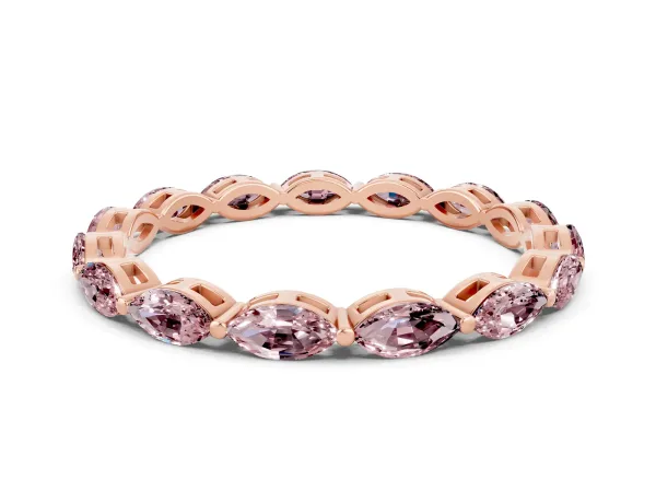 Marquise Morganite Eternity Band with U-Prong Setting Rose gold