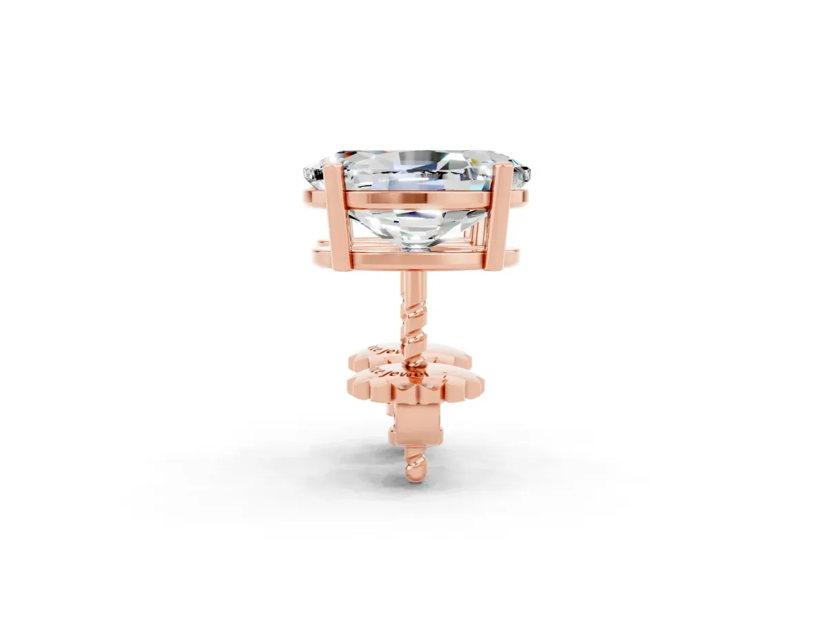 Oval Cut Moissanite Stud Earrings Rose gold