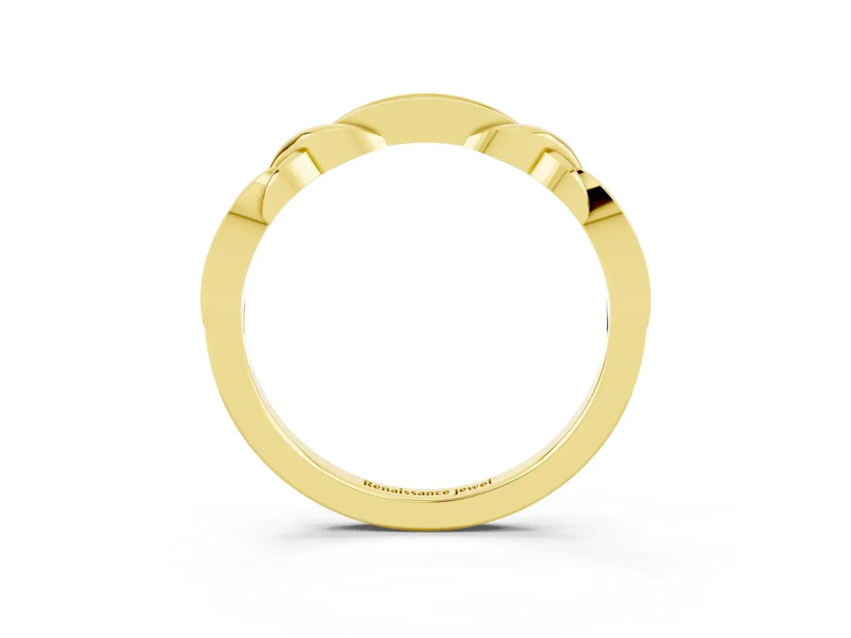 Twisted Marquise Emerald Pavé Band with Shared Prong Setting Yellow gold