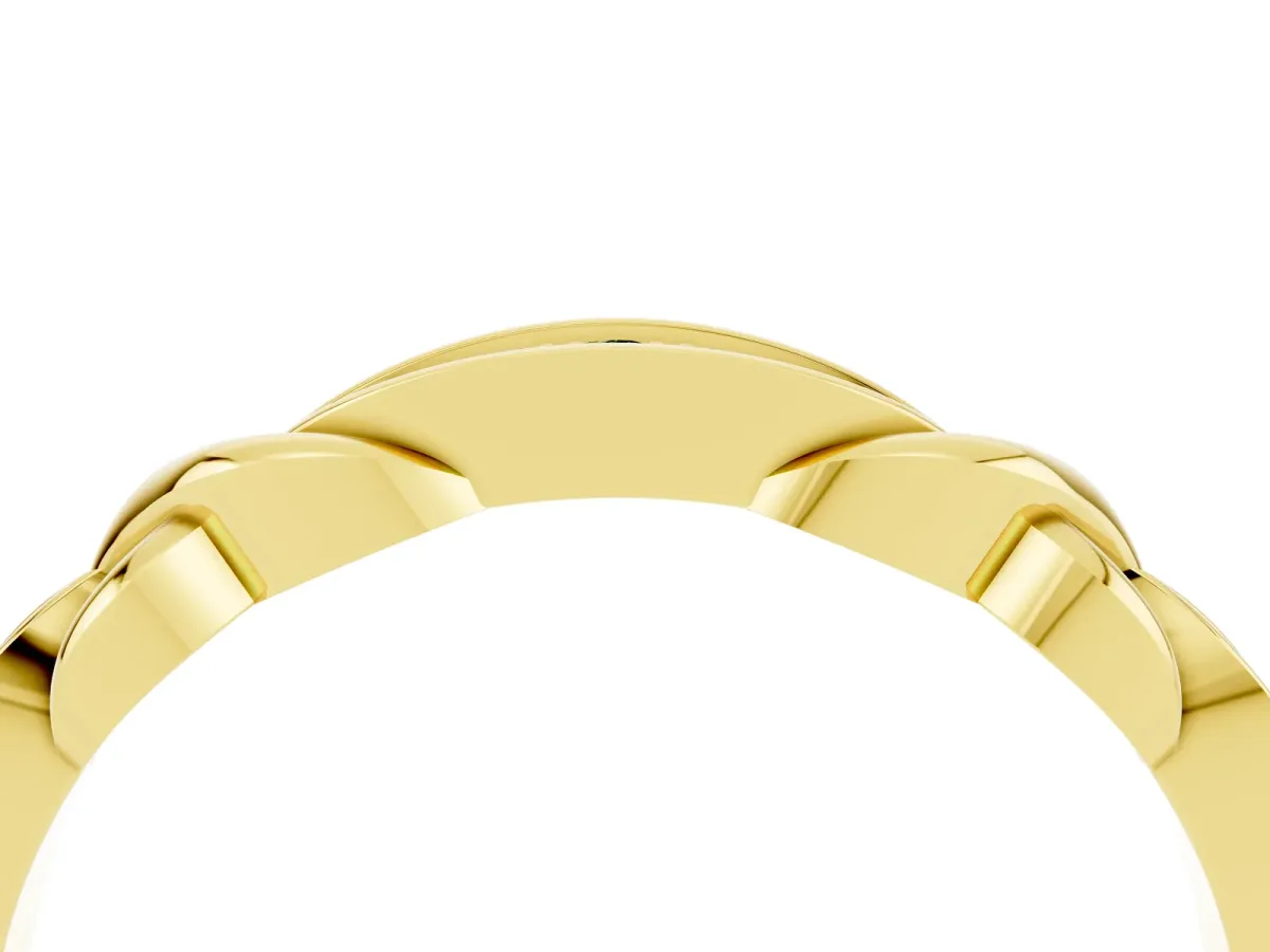 Twisted Marquise Peridot Pavé Band with Shared Prong Setting Yellow gold