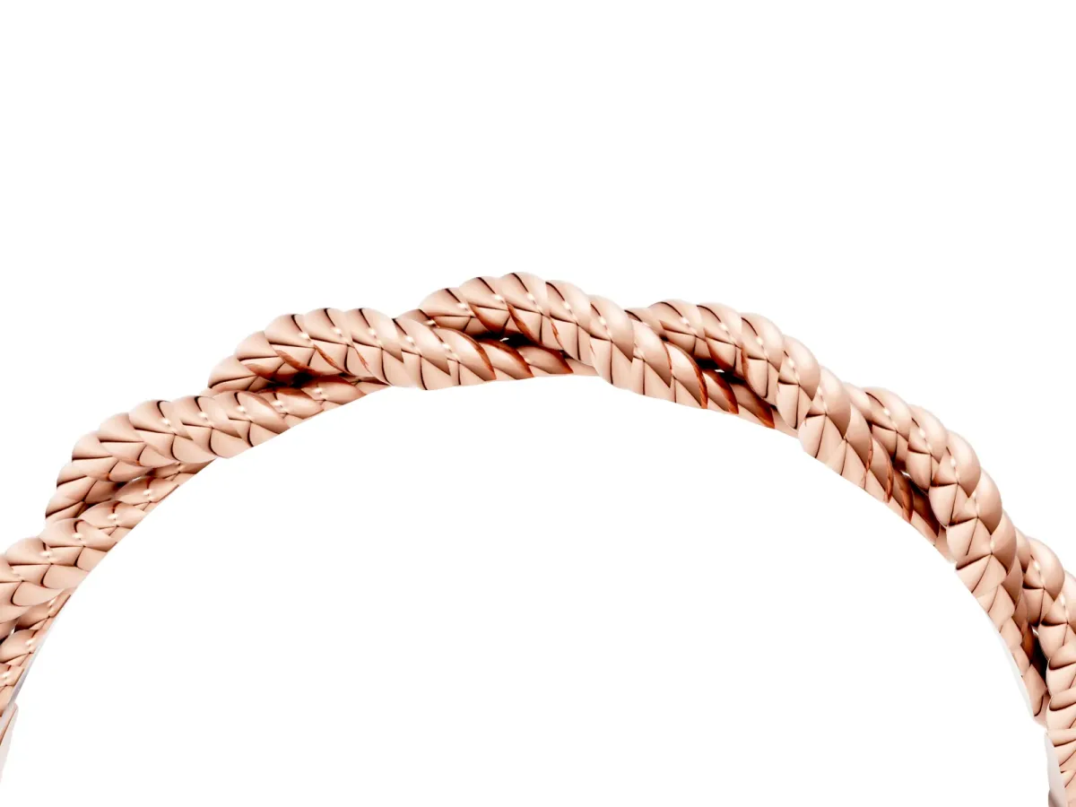 Twisted Rope Solitaire Band with Round Stone and Bezel Setting Rose gold