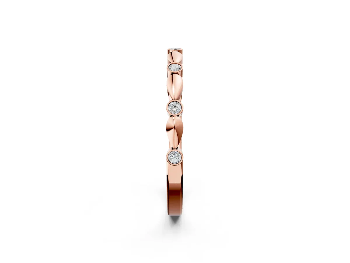 Bezel-Set Round Diamond Marquise Eternity Band Rose gold