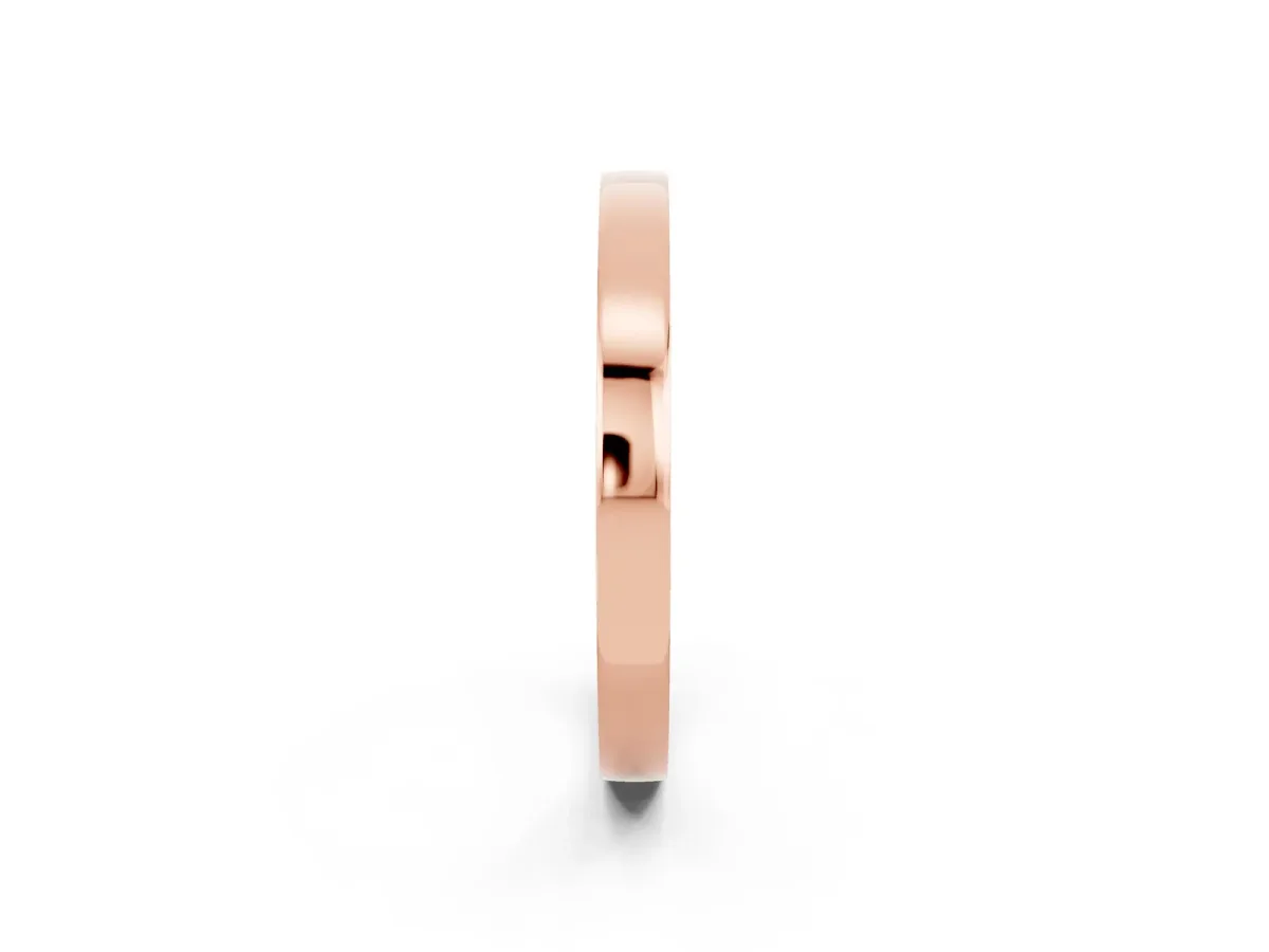 Pavé Round Blue Topaz Channel Set Band Rose gold