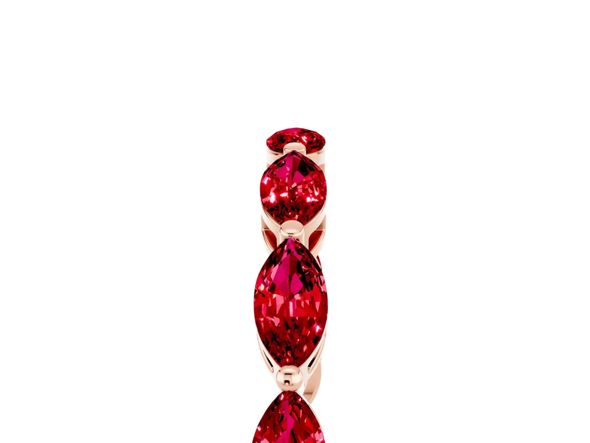 Marquise Ruby Eternity Band with U-Prong Setting Rose gold