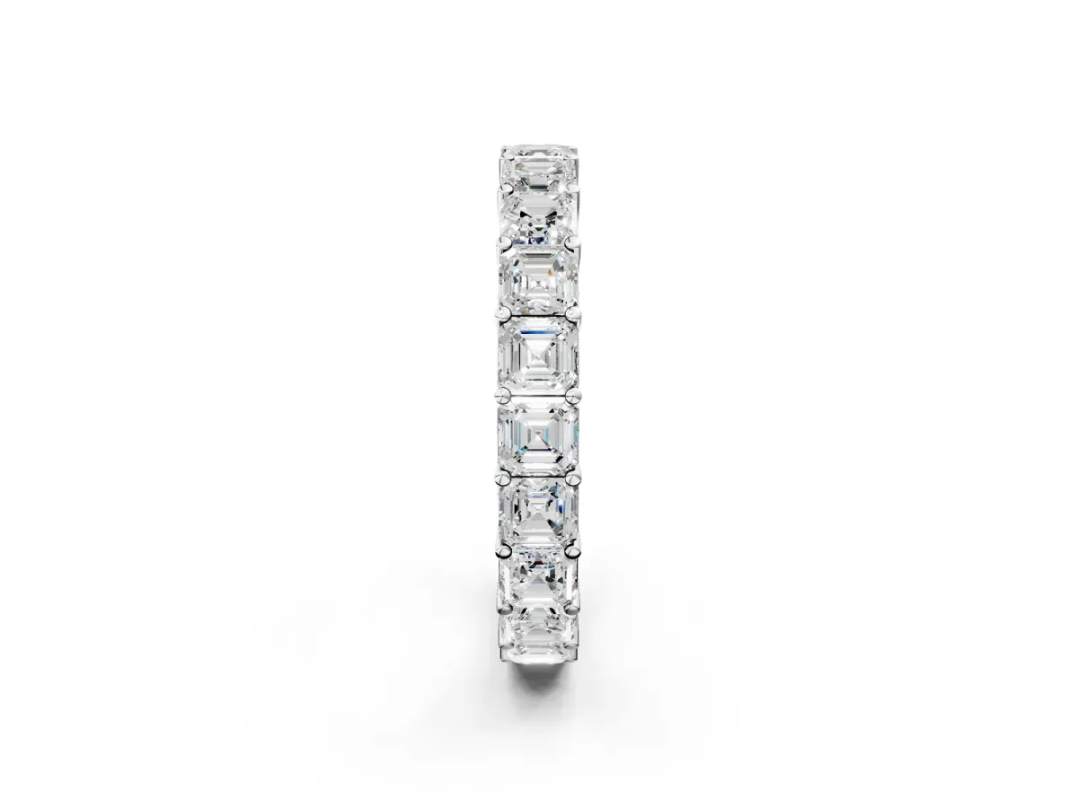 Asscher Cut Eternity Band with Shared Prong Setting Platinum