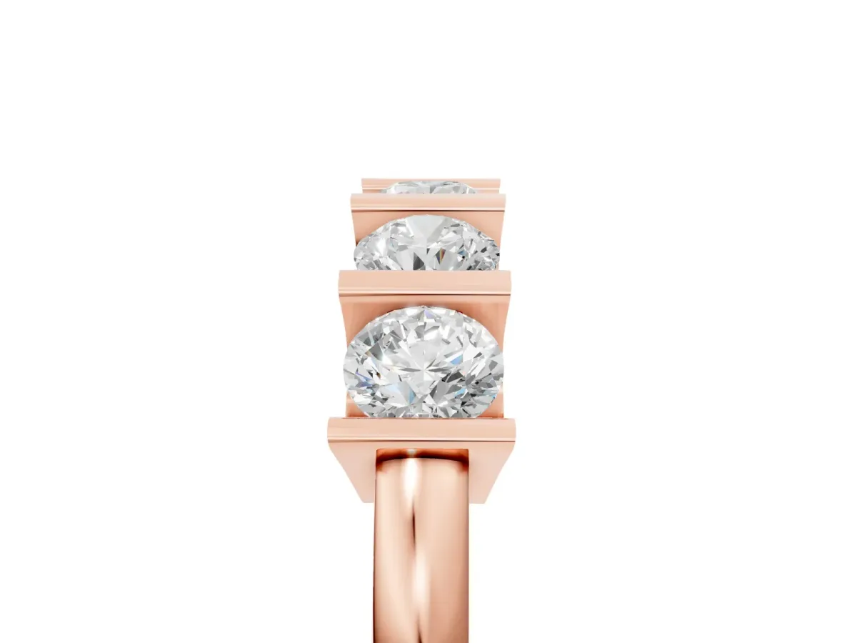 Channel-Set Round Diamond Five-Stone Band Rose gold