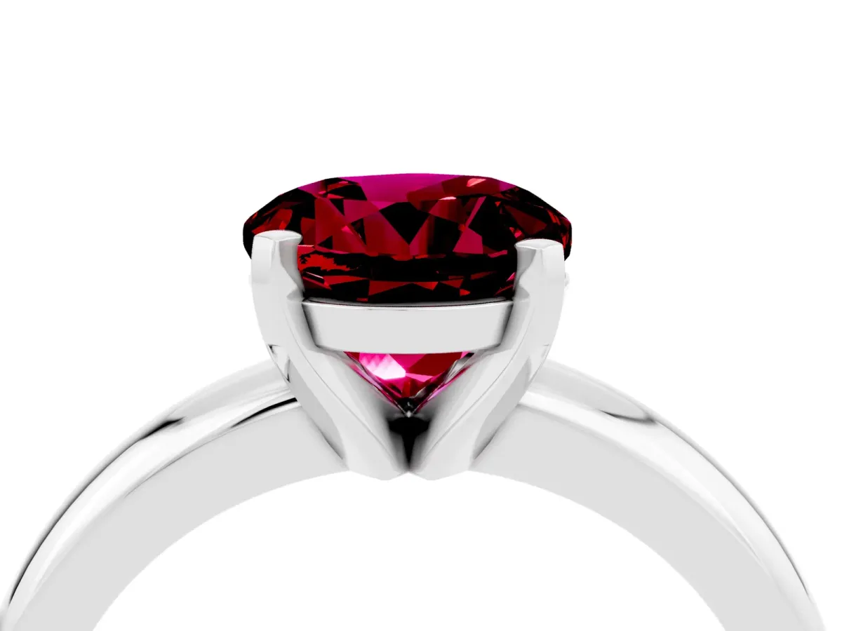 Pavé Round Ruby Twist Band Silver