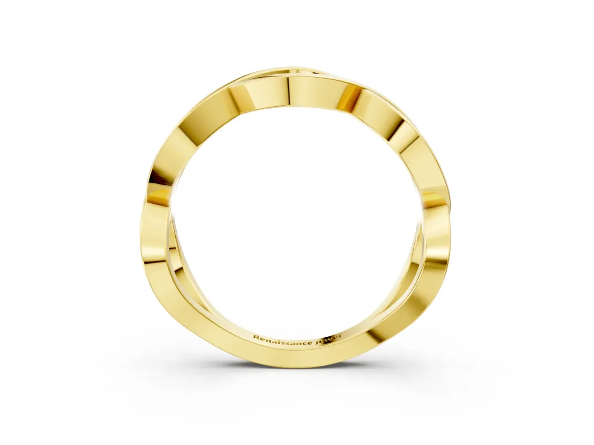 Twisted Infinity Plain Band Yellow gold