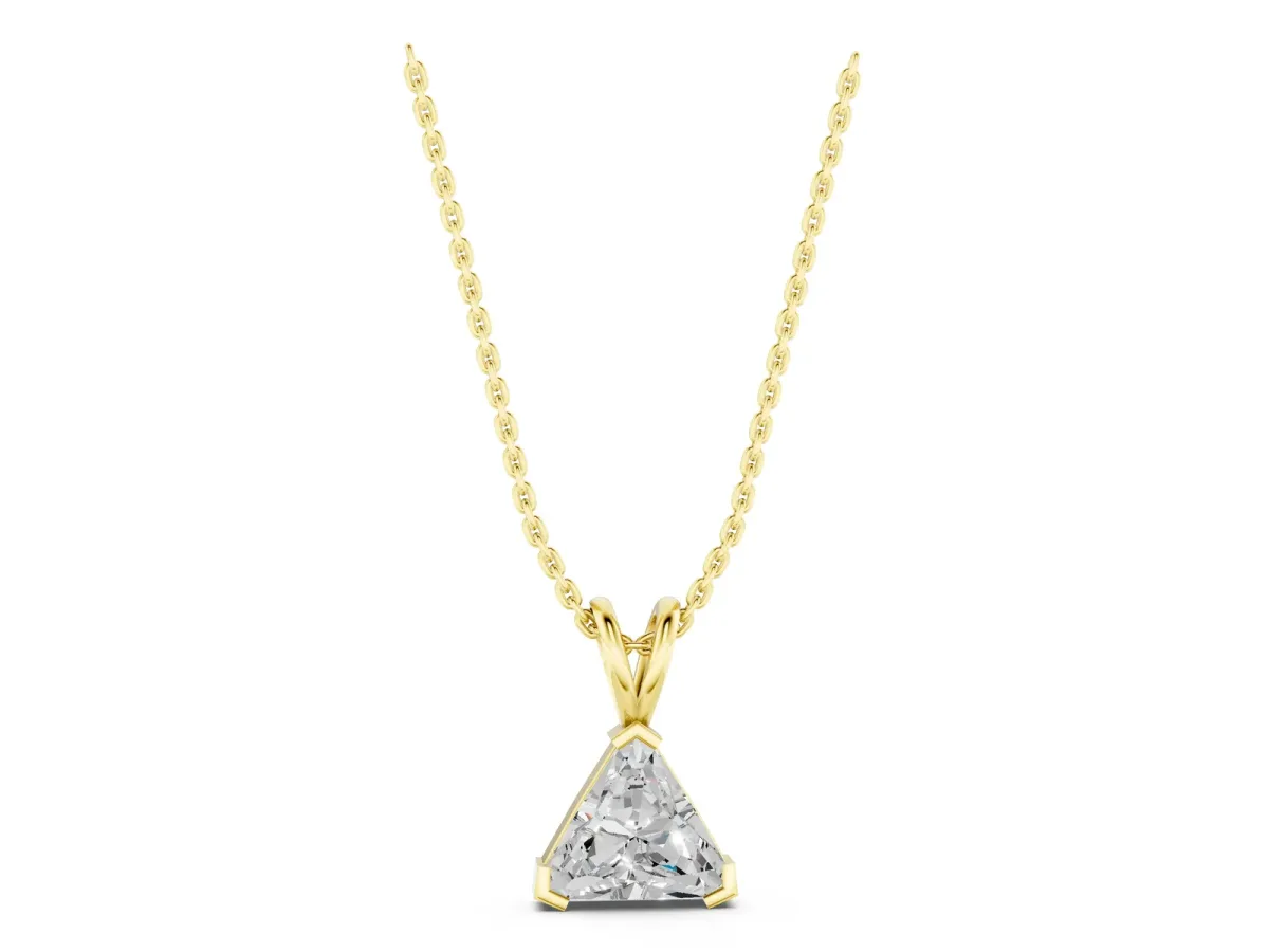 Bezel-Set trilliant Diamond Pendant Yellow gold