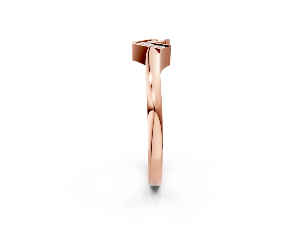Channel-Set Round Diamond Twist Band Rose gold
