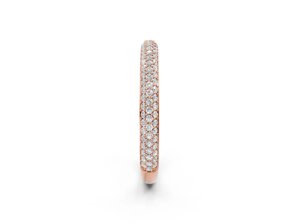 Three-Row Round Diamond Pavé Eternity Band Rose gold