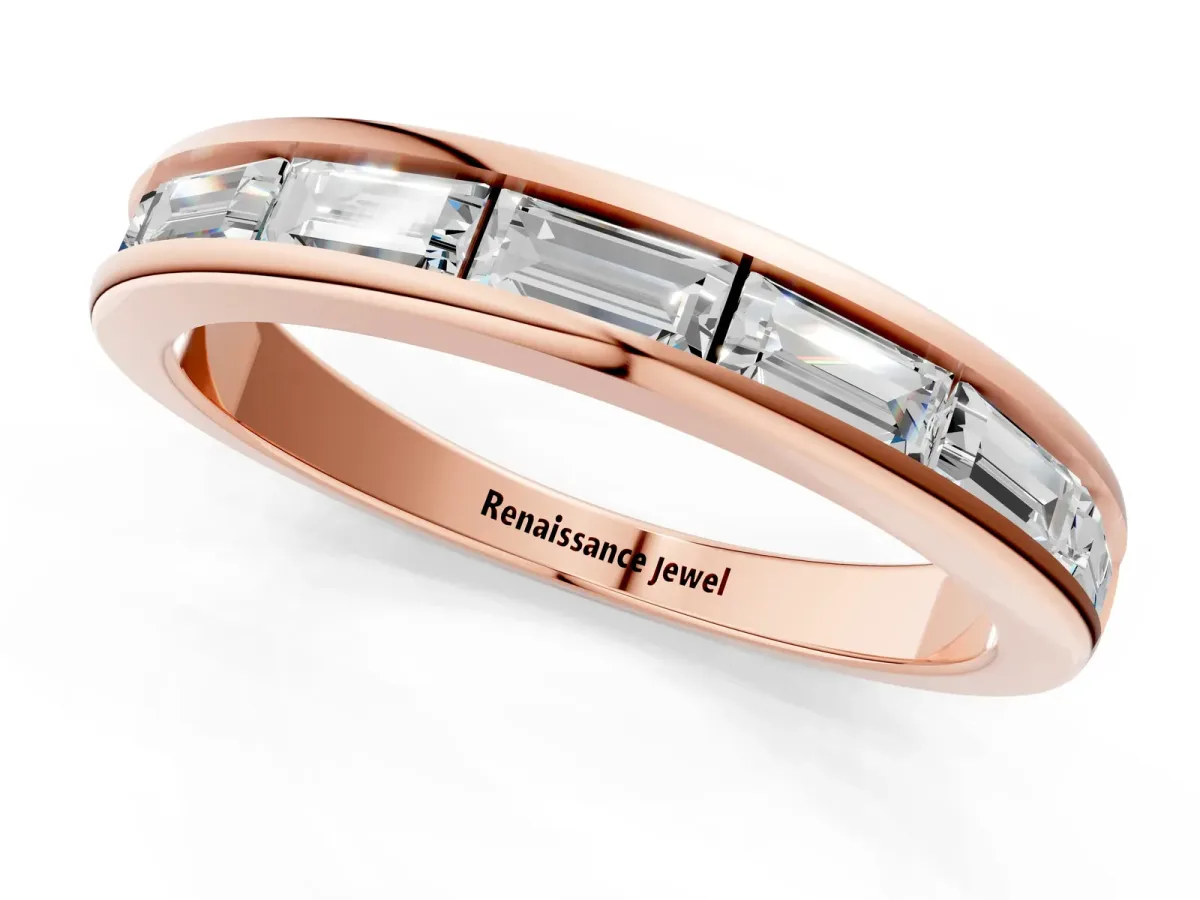 Channel-Set Baguette Diamond Eternity Band Rose gold