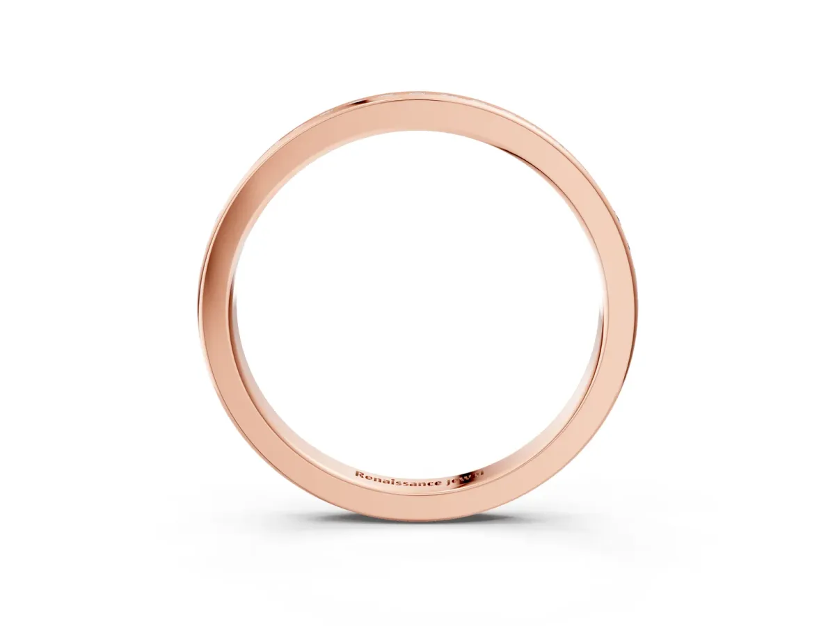 Round Diamond Pavé Set Half-Eternity Band Rose gold