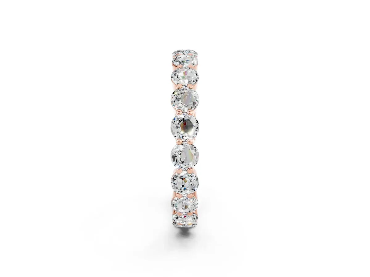 Round Moissanite Eternity Band with U-Prong Setting Rose gold