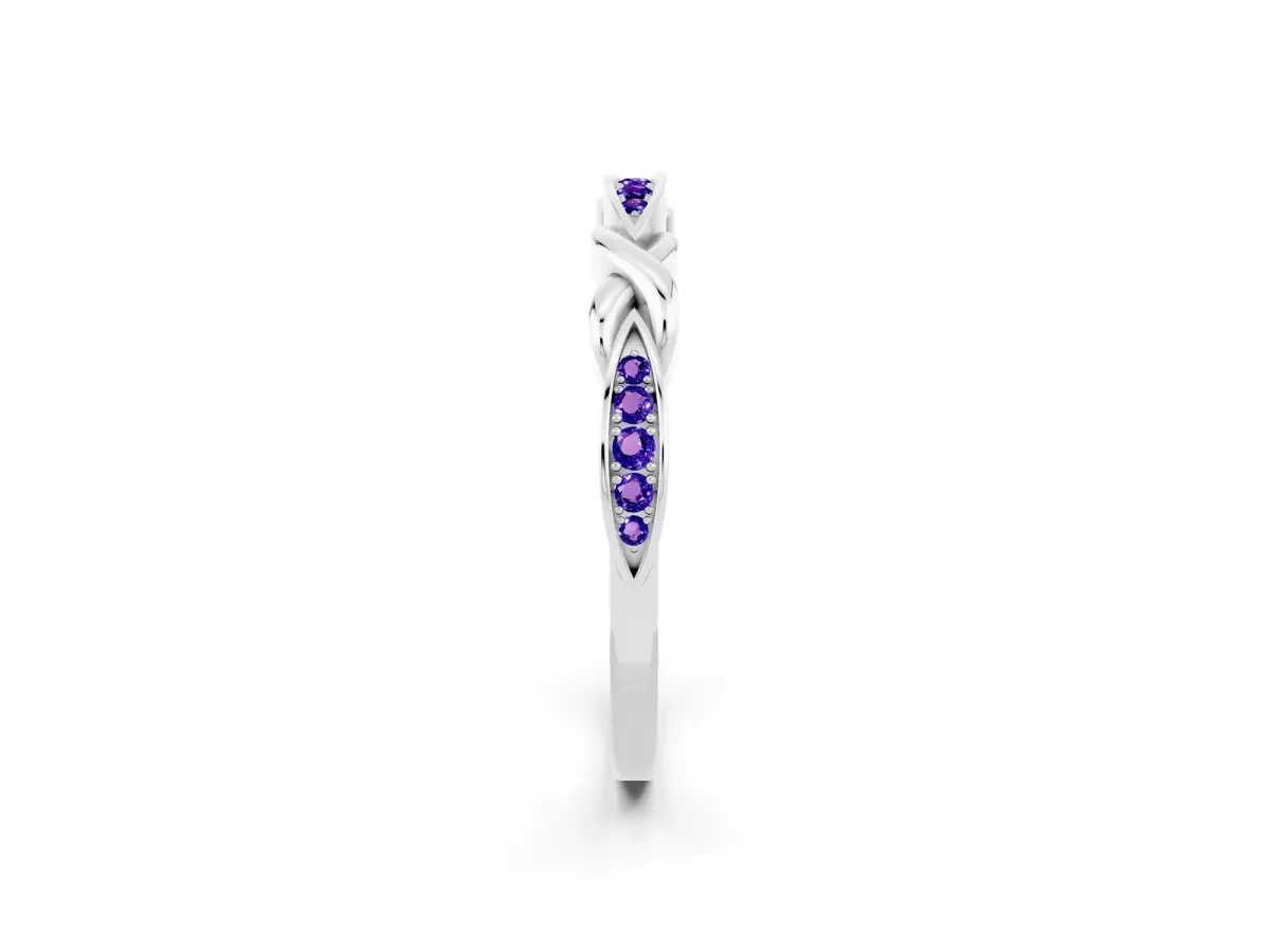Twisted Marquise Tanzanite Pavé Band with Shared Prong Setting Platinum
