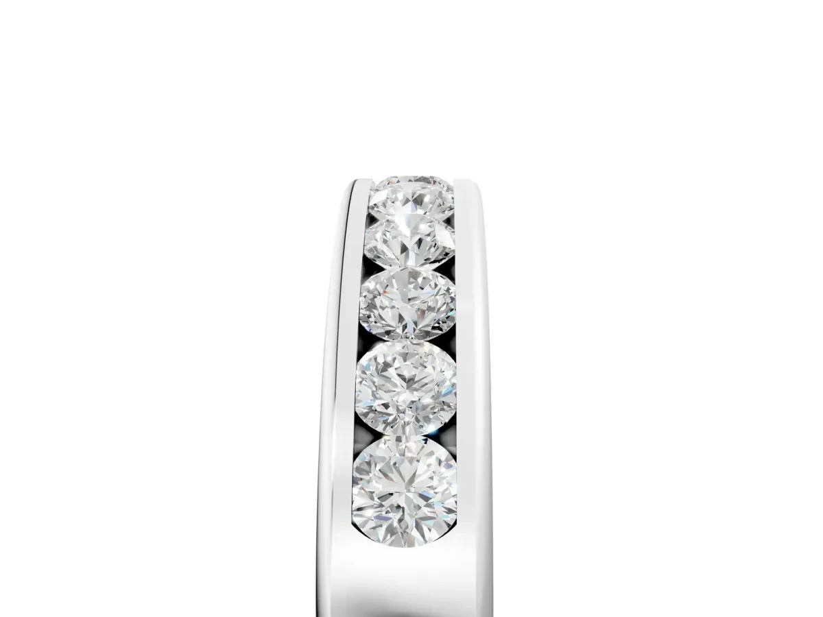 Channel-Set Round Diamond Eternity Band Silver