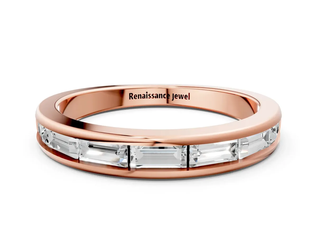 Channel-Set Baguette Diamond Eternity Band Rose gold