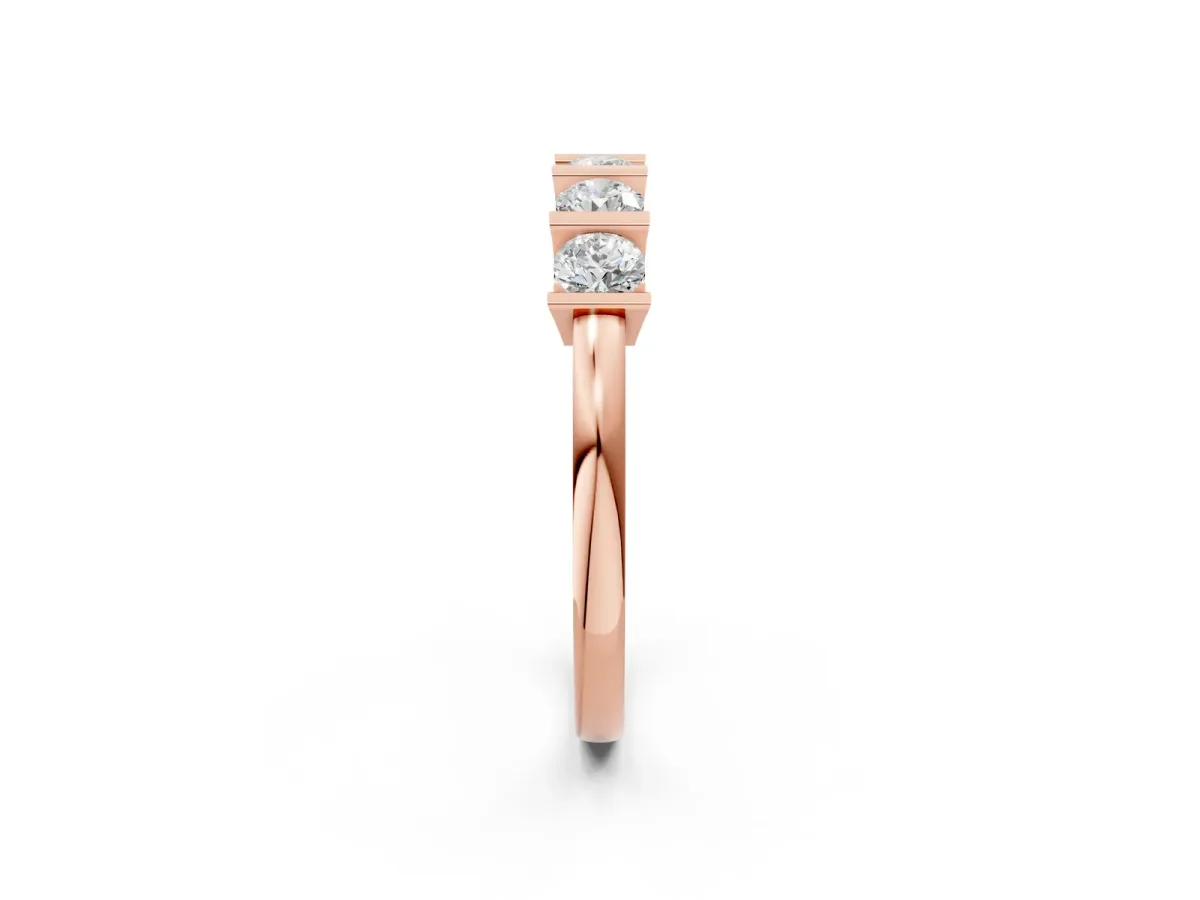 Channel-Set Round Diamond Five-Stone Band Rose gold