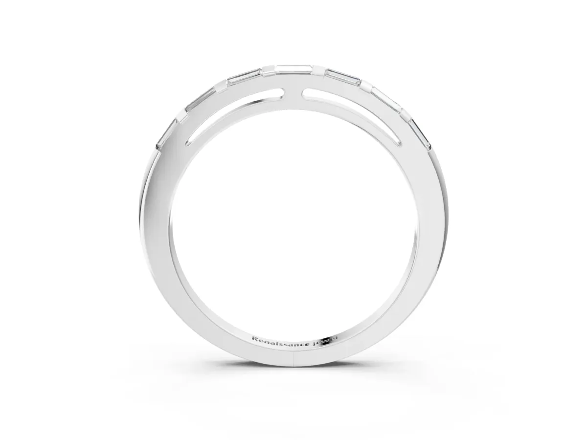 Channel Set Baguette Diamond Eternity Band White gold
