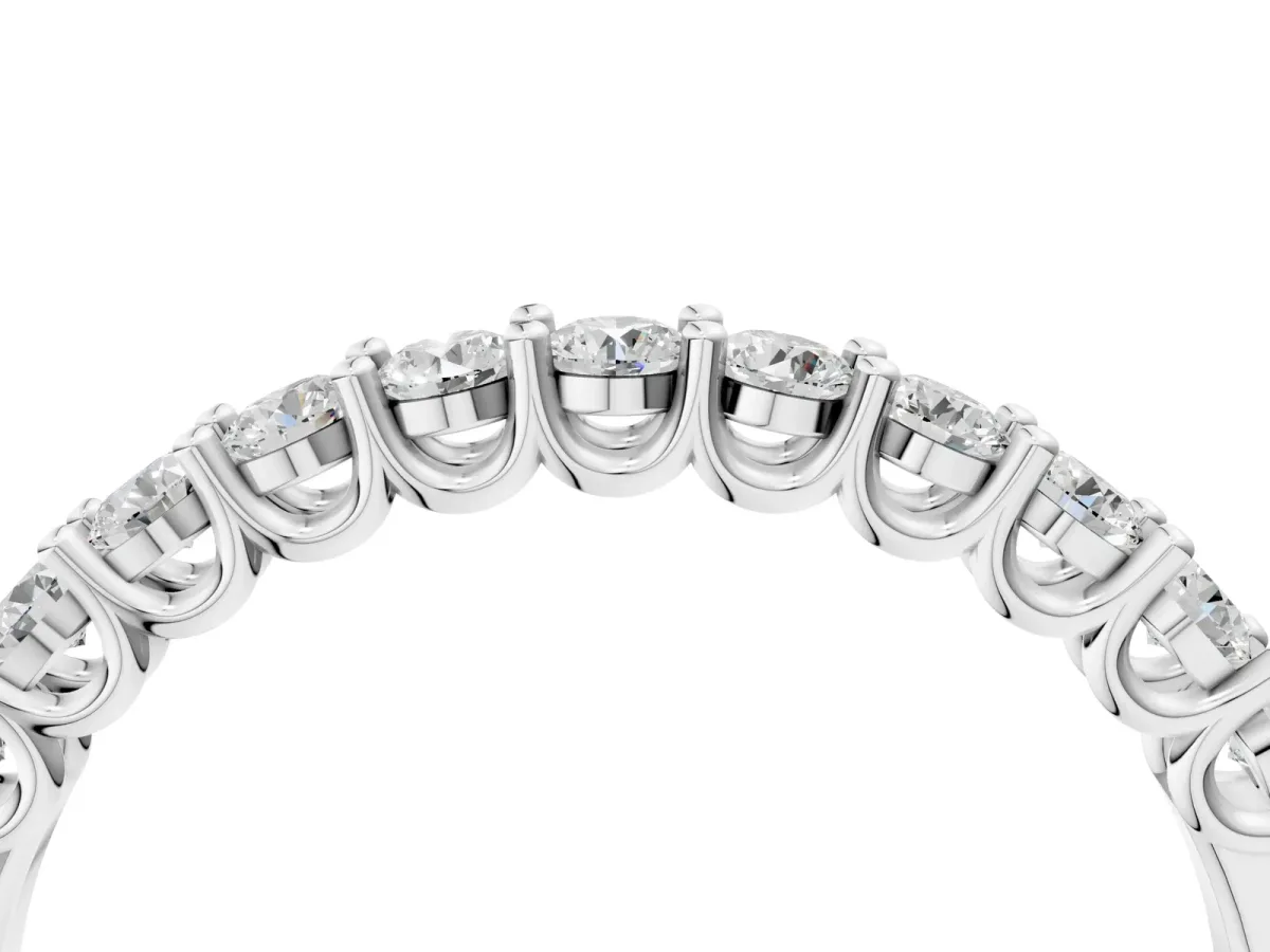 Round Diamond Pavé Half-Eternity Band Silver