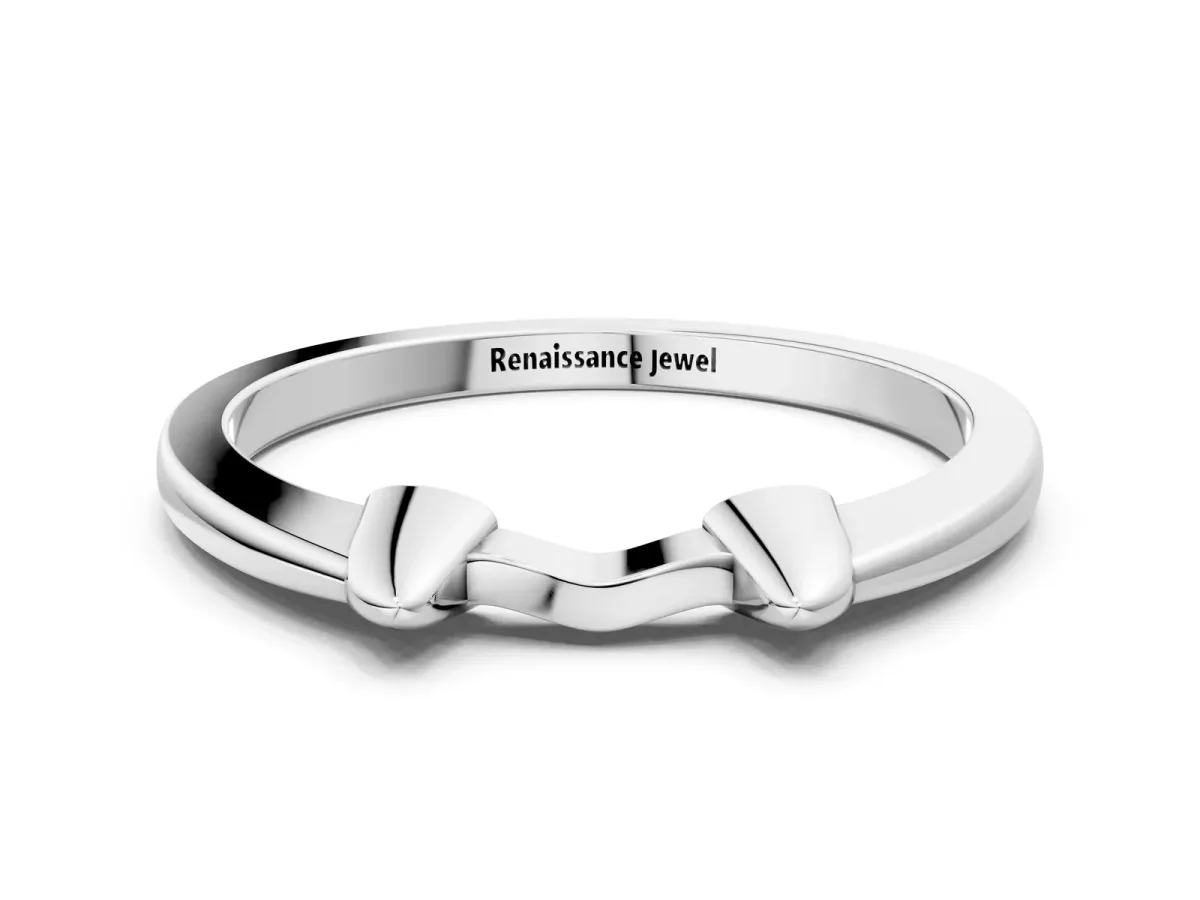 Bamboo-Inspired Plain Metal Band Silver