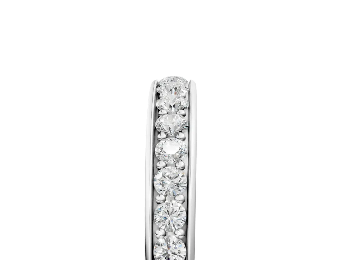 Pavé Round Diamond Eternity Band with Channel Setting White gold