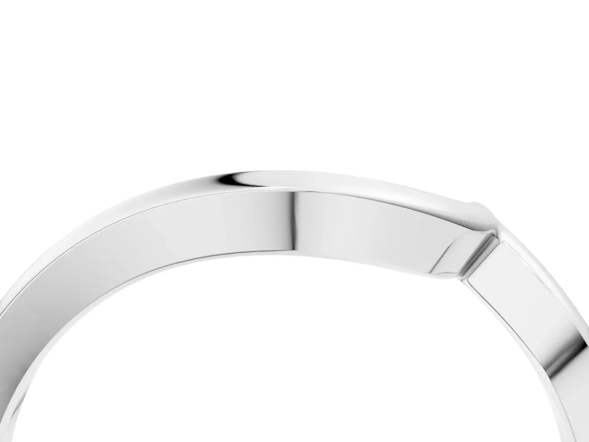 Chevron V-Shaped Contour Band Silver