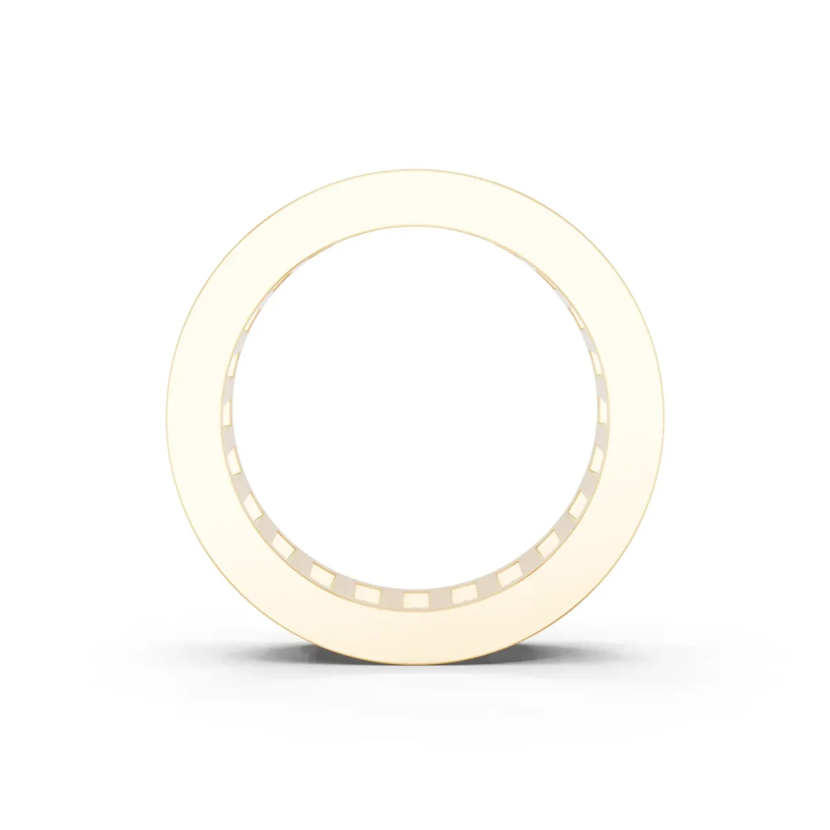 emerald Cut eternity band with channel set Yellow gold