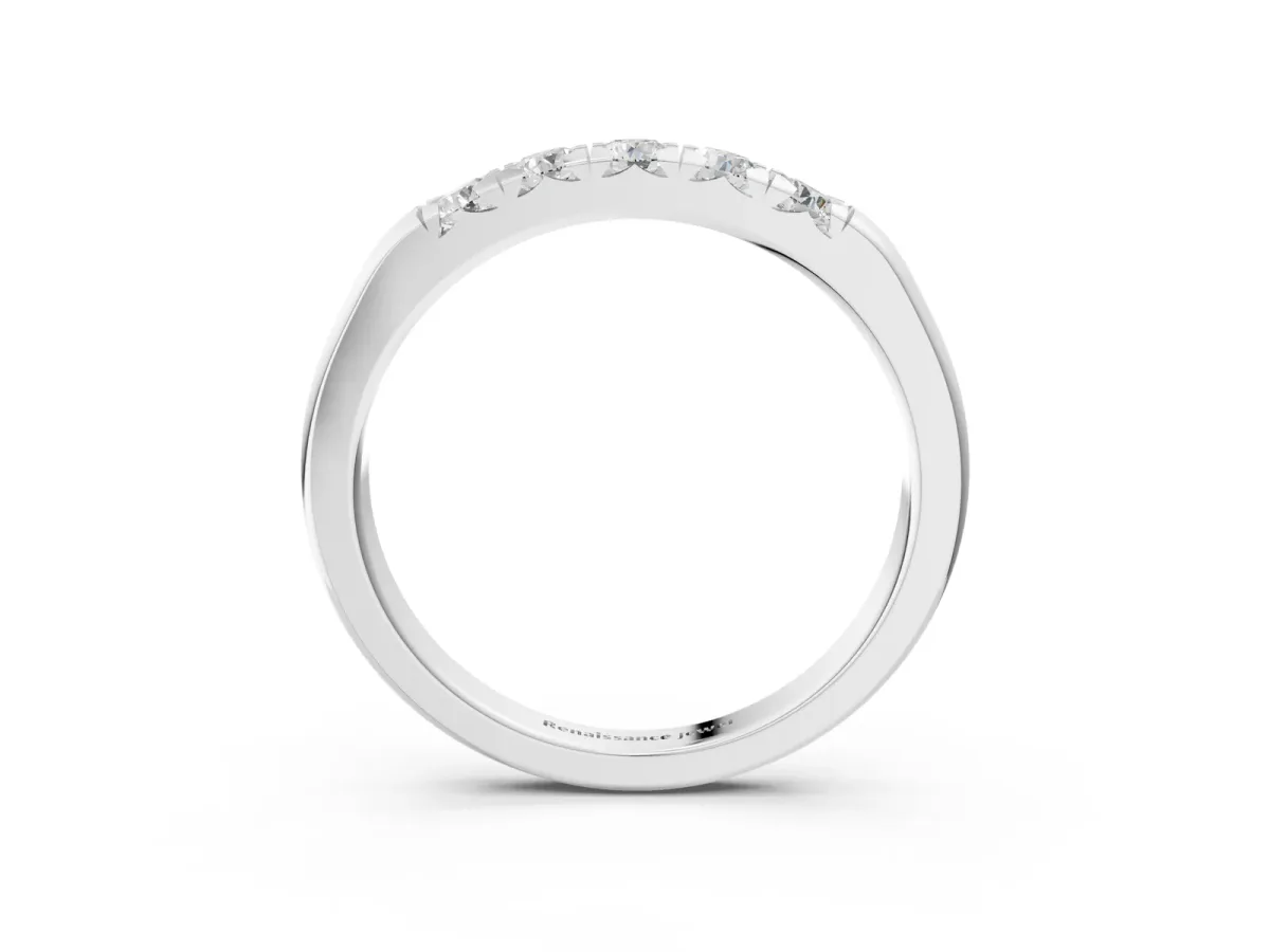 Round Diamond Channel Set Half Eternity Band Platinum