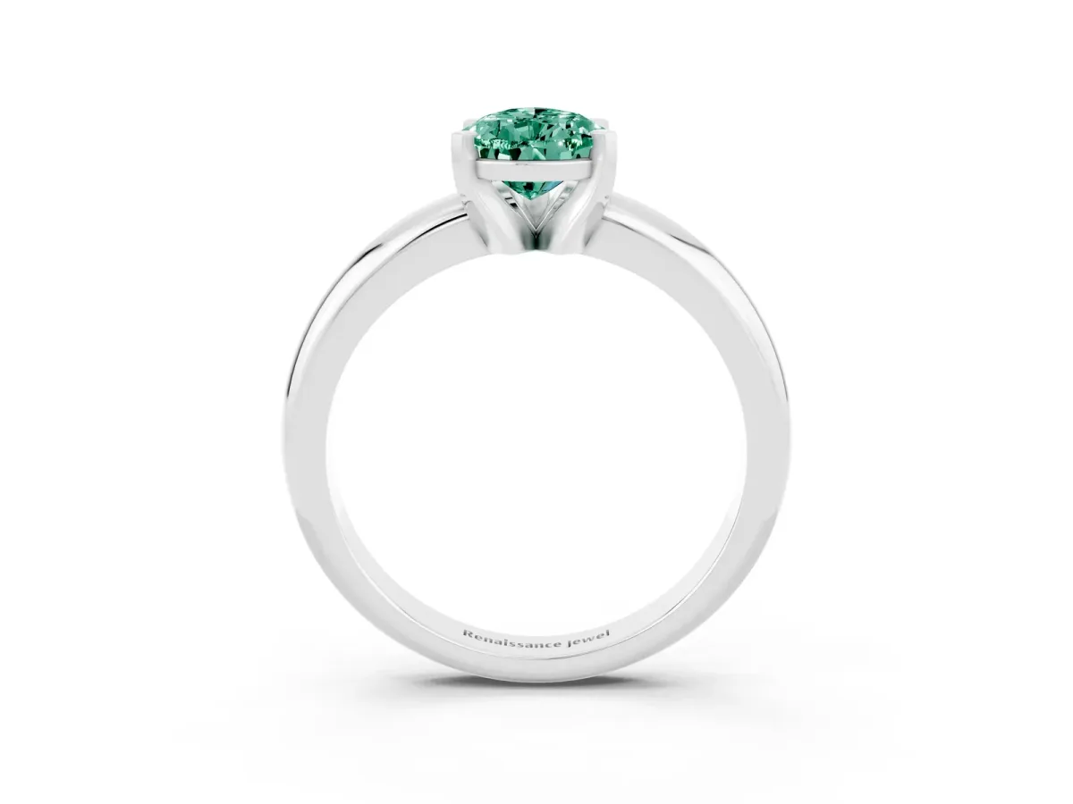 Pear and Marquise Diamond Floral Promise Ring Silver