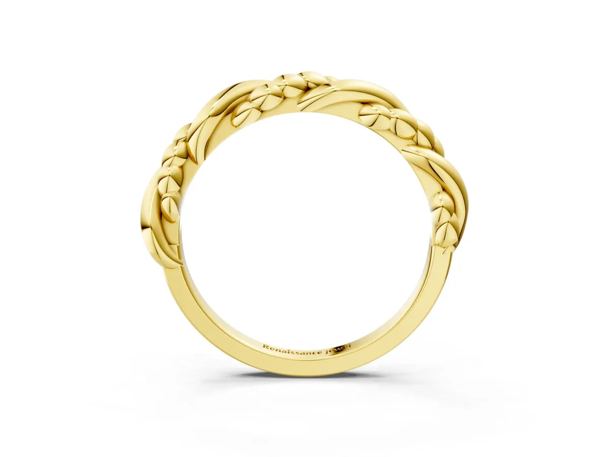 Twisted Rope Solitaire Band Yellow gold