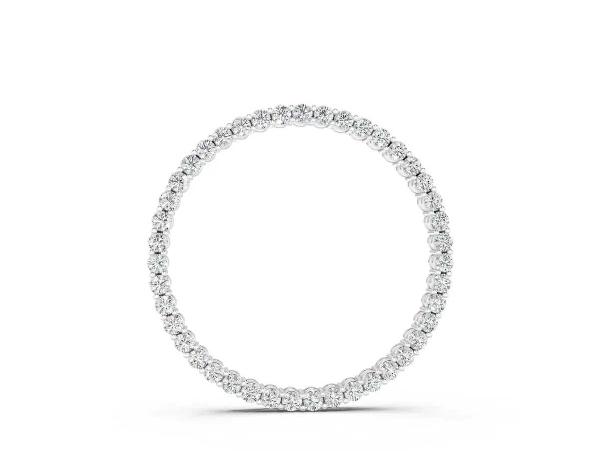 Round Cut Diamond Prong Set Eternity Pendant Silver