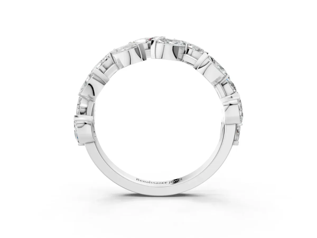 Marquise Diamond Eternity Band with Shared Prong Setting White gold