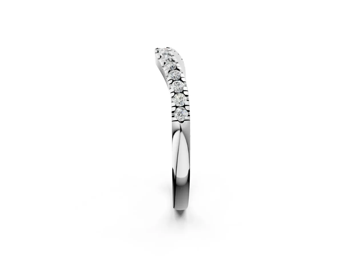 Diamond Pavé Curved Wedding Band White gold