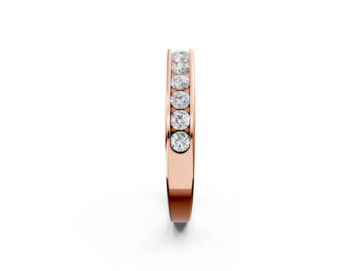 Channel Set Round Diamond Eternity Band Rose gold