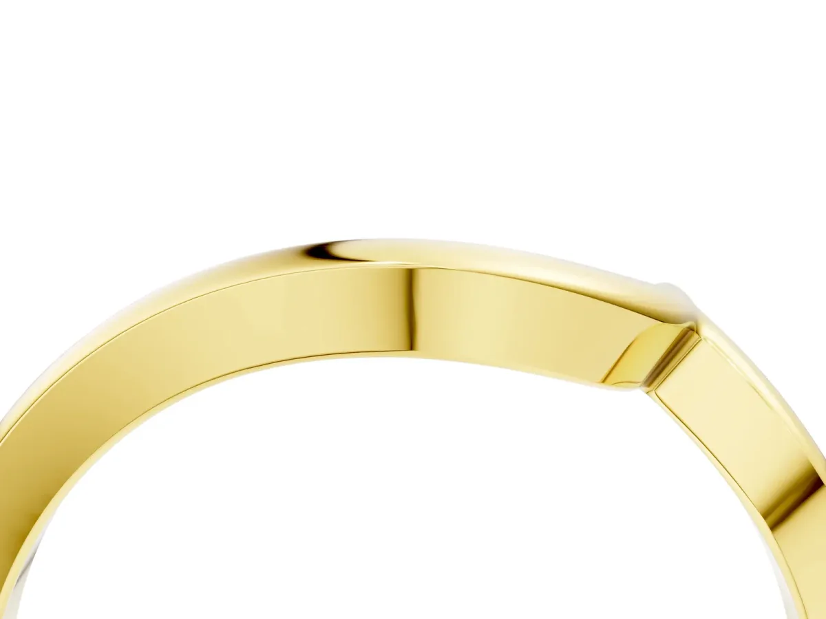 Chevron V-Shaped Contour Band Yellow gold
