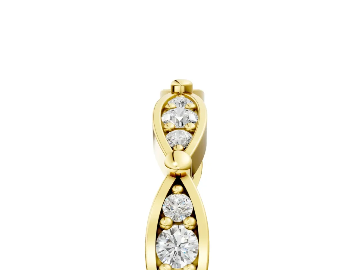 Marquise Diamond Pavé Eternity Band with Bezel Setting Yellow gold