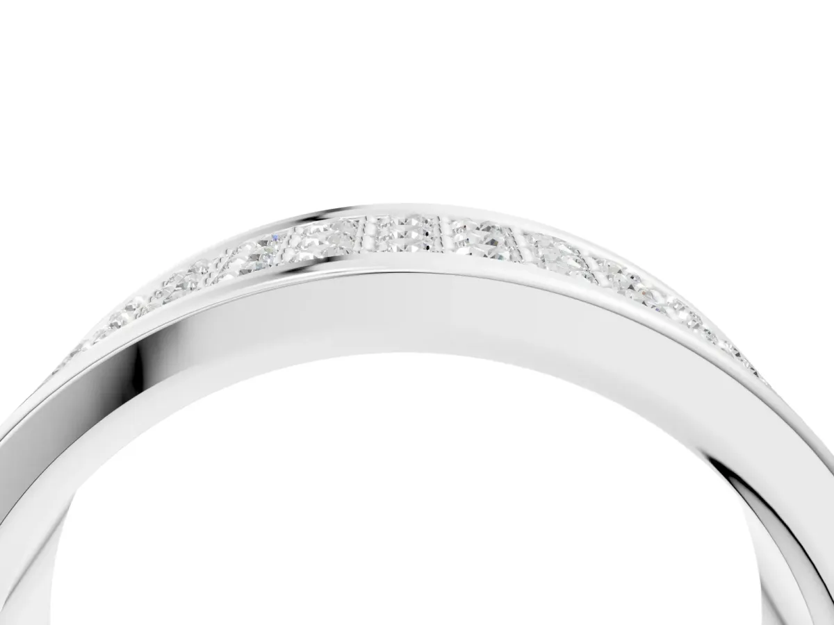 Round Diamond Multi-Row Pavé Mens Band Platinum
