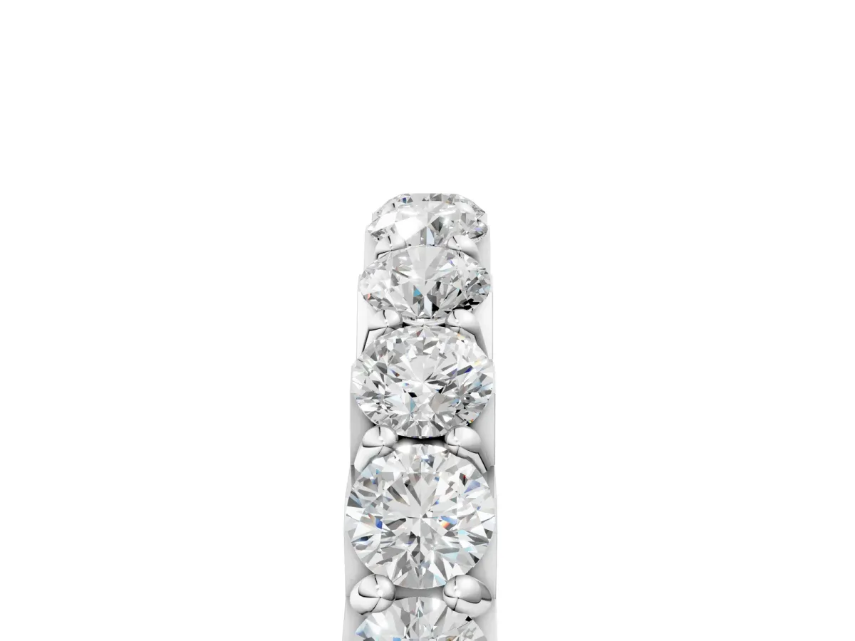 Round Diamond Half Eternity Band with Classic Prong Setting White gold