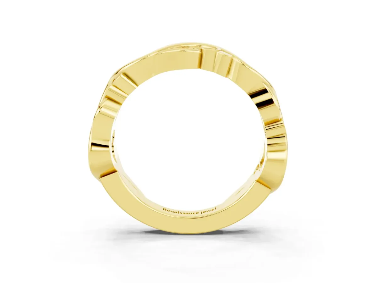 Marquise Citrine Vine Eternity Band with Bezel Setting Yellow gold